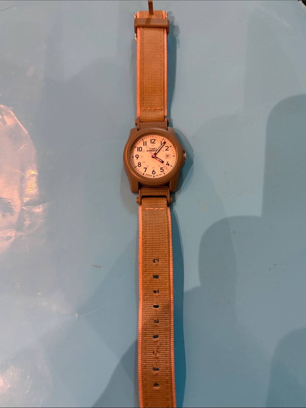 Field Style Beige Canvas Strap Watch